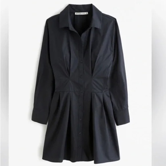 Abercrombie & Fitch Dresses & Skirts - Abercrombie & Fitch Black Poplin ShirtDress, size M Tall